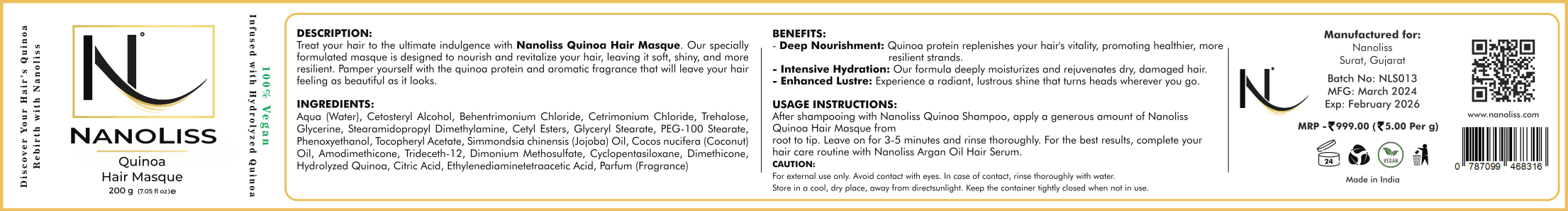 Quinoa Hair Masque label